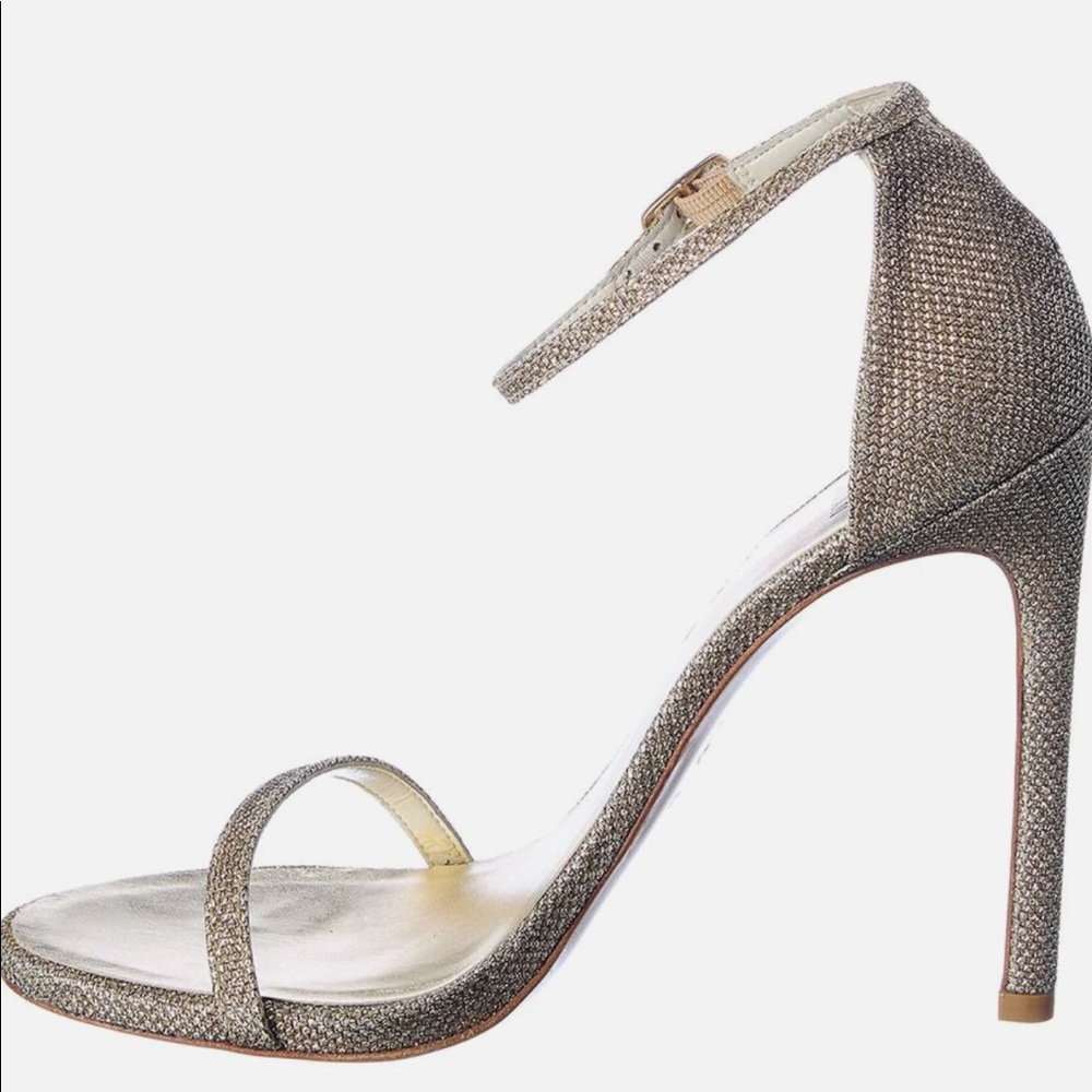 Stuart Weitzman Nudist Metallic Heel slightly worn
